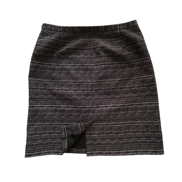Ann Taylor Loft Knee Length Pencil Skirt Slant Pockets Size 4 Black Grey White - Picture 2 of 8